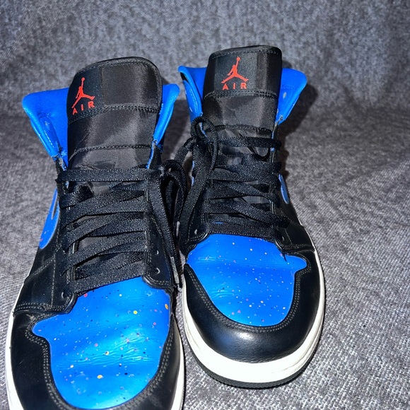 Nike Air Jordan 1 Retro Royal Blue Paint Splatter Mens 11.5 - Picture 4 of 5